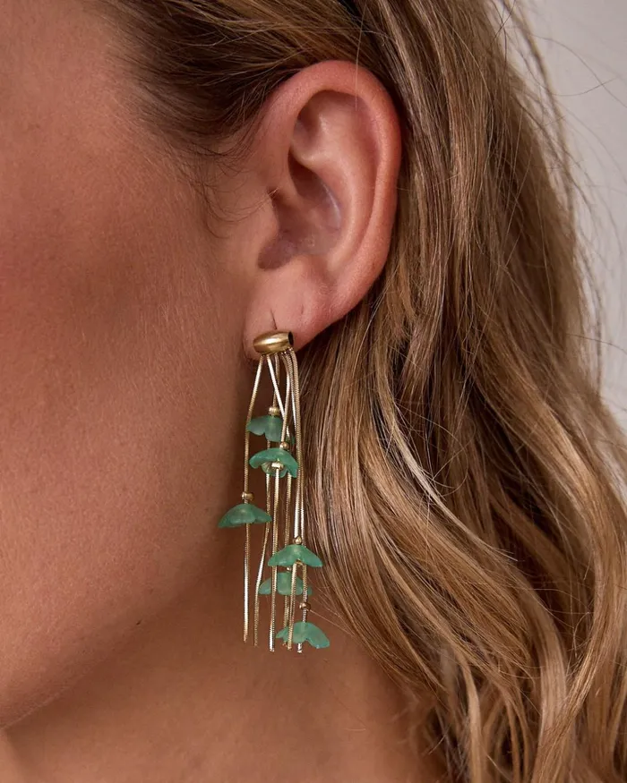 Polin Et Moi Earrings Flowers Aguna Water Green Women Jewelry