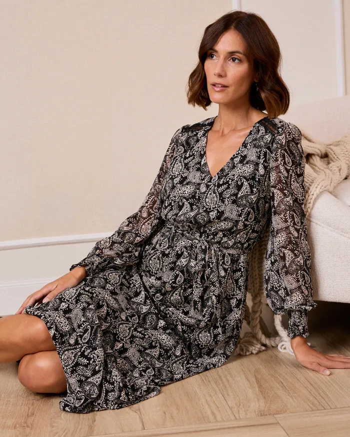 Polin Et Moi Eirene Print Dress Black Women Dresses And Jumpsuits Polin Et Moi Eirene Print Dress Black Women Dresses And Jumpsuits