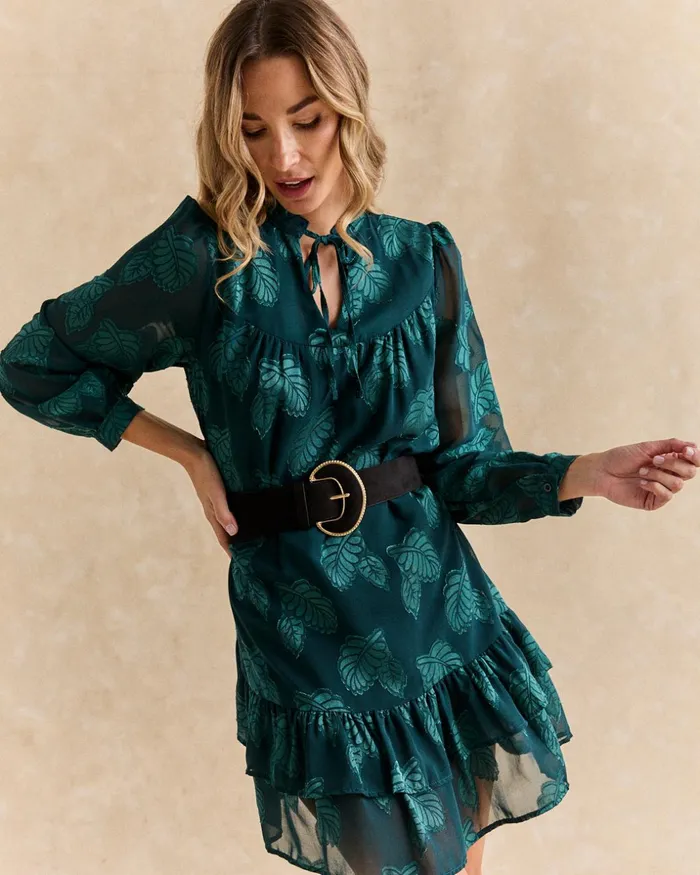 Polin Et Moi Evelina Leaves Dress Green Forest Women Dresses And Jumpsuits Polin Et Moi Evelina Leaves Dress Green Forest Women Dresses And Jumpsuits