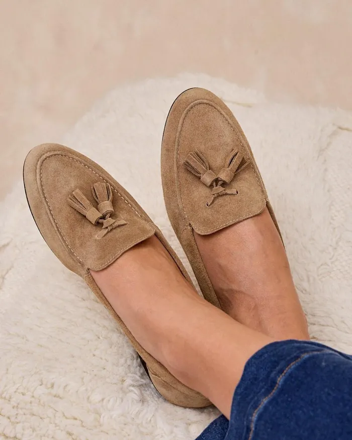 Polin Et Moi Fenitia Tassel Loafers Taupe Women Moccasins Polin Et Moi Fenitia Tassel Loafers Taupe Women Moccasins