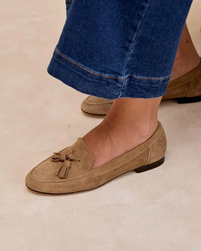 Polin Et Moi Fenitia Tassel Loafers Taupe Women Moccasins Polin Et Moi Fenitia Tassel Loafers Taupe Women Moccasins