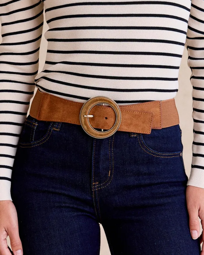 Polin Et Moi Gadea Buckle Belt Camel Women Belts