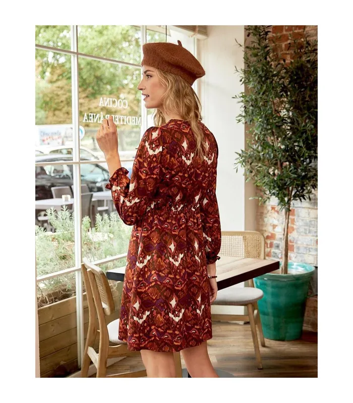 Polin Et Moi Houda Sleeves Dress Brown Women Dresses And Jumpsuits Polin Et Moi Houda Sleeves Dress Brown Women Dresses And Jumpsuits