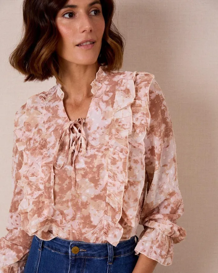 Polin Et Moi Julia039 Ruffled Blouse Raw Women Blouses And Shirts
