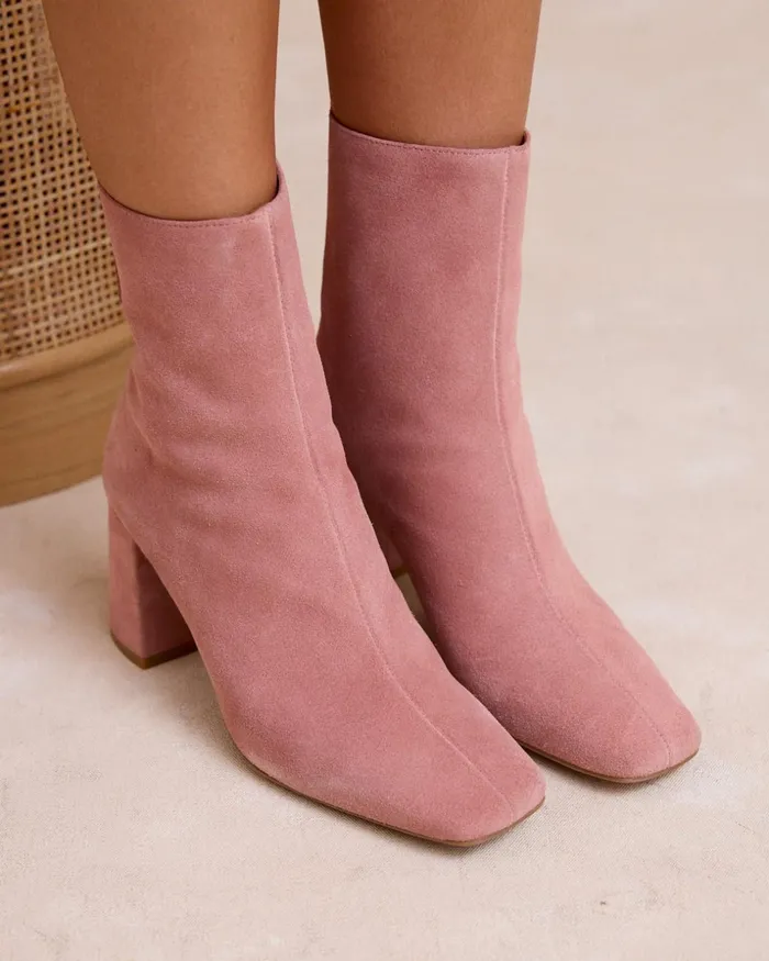 Polin Et Moi Jurea Heel Ankle Boots Rose Women Ankle Boots