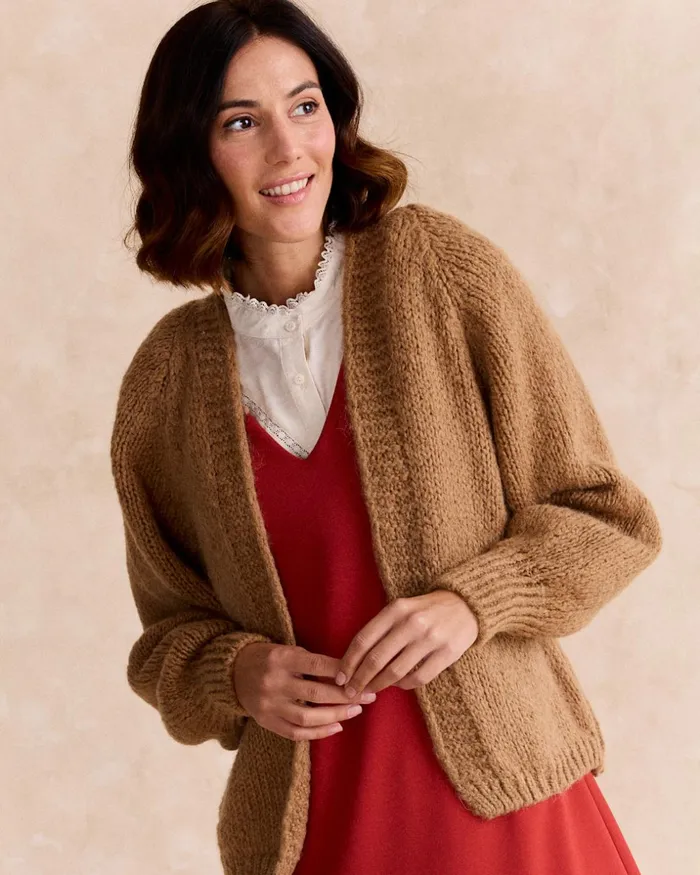 Polin Et Moi Knitted Mira Jacket Camel Women Cardigans And Sweaters Polin Et Moi Knitted Mira Jacket Camel Women Cardigans And Sweaters