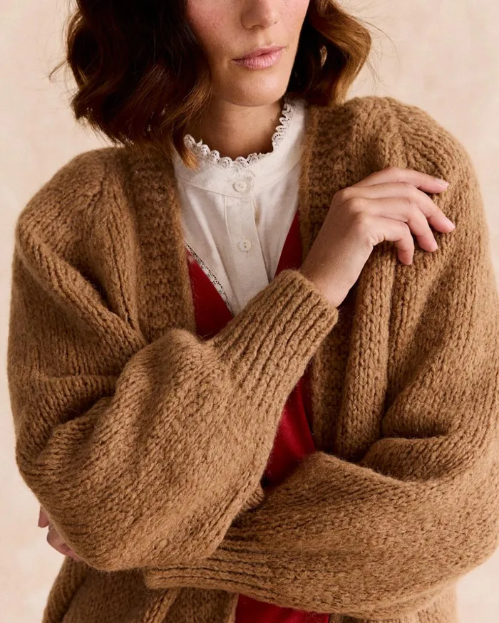 Polin Et Moi Knitted Mira Jacket Camel Women Cardigans And Sweaters Polin Et Moi Knitted Mira Jacket Camel Women Cardigans And Sweaters