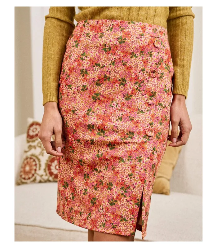 Polin Et Moi Midi Skirt Adia Peach Women Skirts