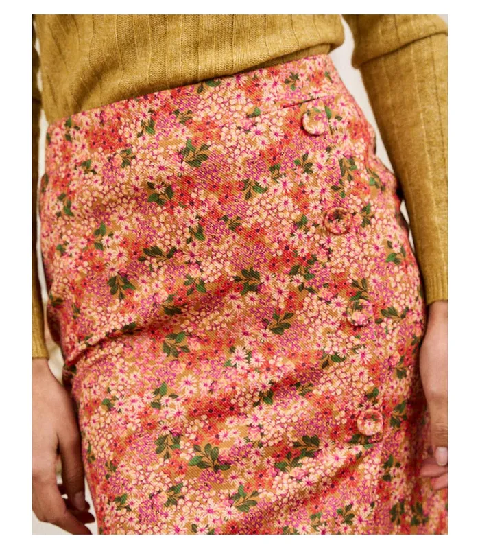 Polin Et Moi Midi Skirt Adia Peach Women Skirts Polin Et Moi Midi Skirt Adia Peach Women Skirts