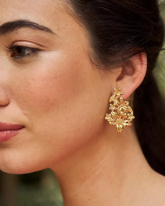 Polin Et Moi Minne Flowers Earrings Gold Women Jewelry Polin Et Moi Minne Flowers Earrings Gold Women Jewelry