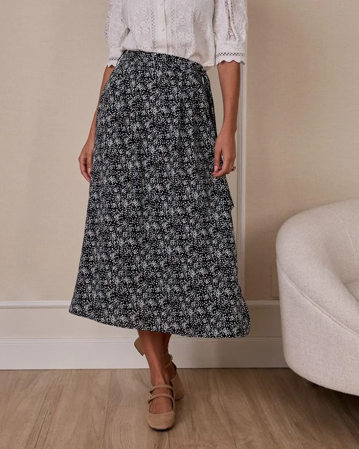 Polin Et Moi Nesi Mid Lenght Skirt Black Women Skirts Polin Et Moi Nesi Mid Lenght Skirt Black Women Skirts