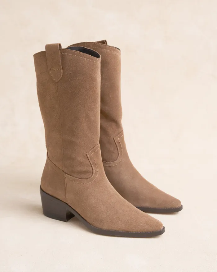 Polin Et Moi Patrine Heel Boots Taupe Women Boots