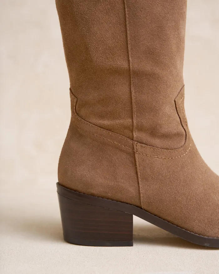 Polin Et Moi Patrine Heel Boots Taupe Women Boots Polin Et Moi Patrine Heel Boots Taupe Women Boots