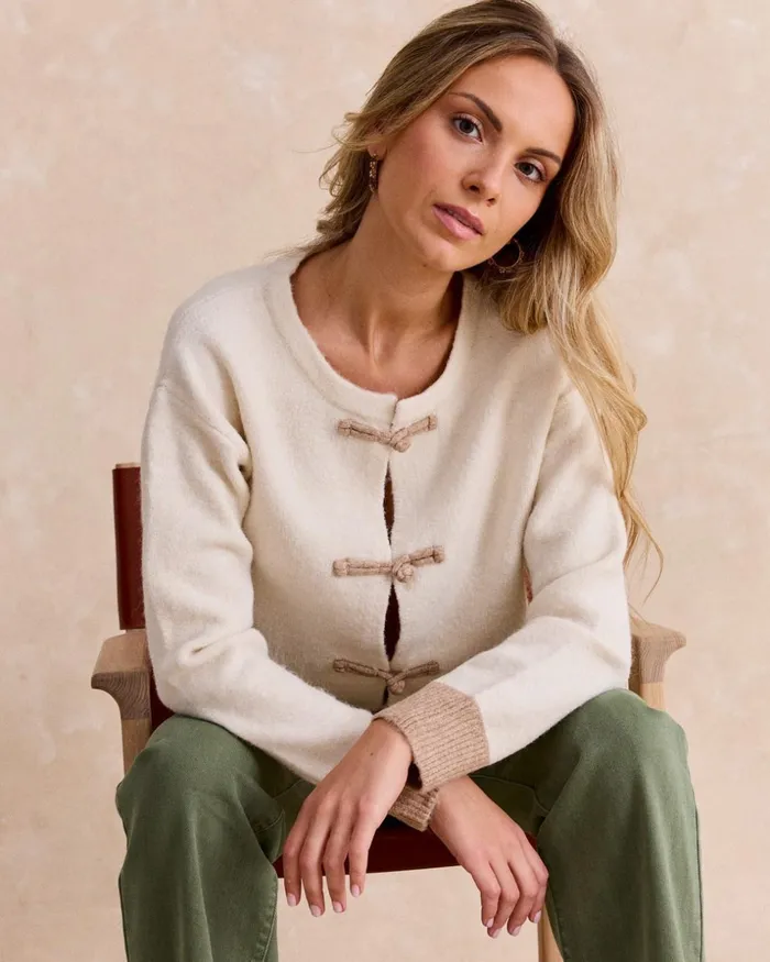 Polin Et Moi Penelope039 Knitted Cardigan Raw Women Cardigans And Sweaters