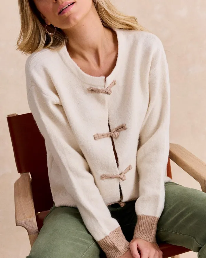 Polin Et Moi Penelope039 Knitted Cardigan Raw Women Cardigans And Sweaters Polin Et Moi Penelope039 Knitted Cardigan Raw Women Cardigans And Sweaters