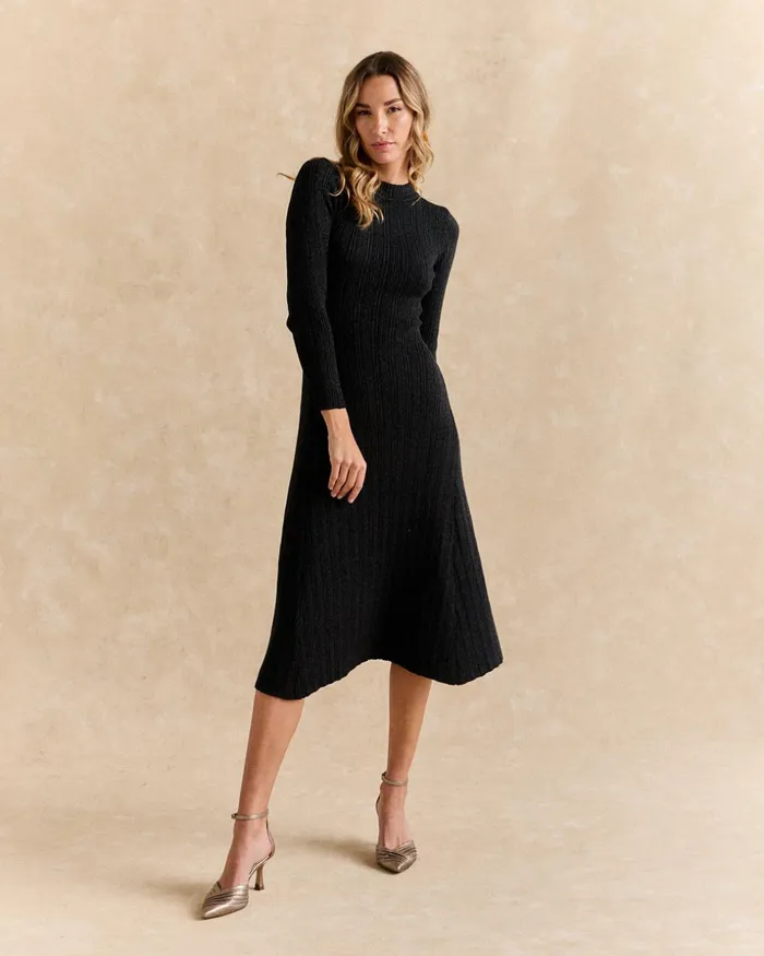 Polin Et Moi Porina Knitted Dress Black Women Dresses And Jumpsuits
