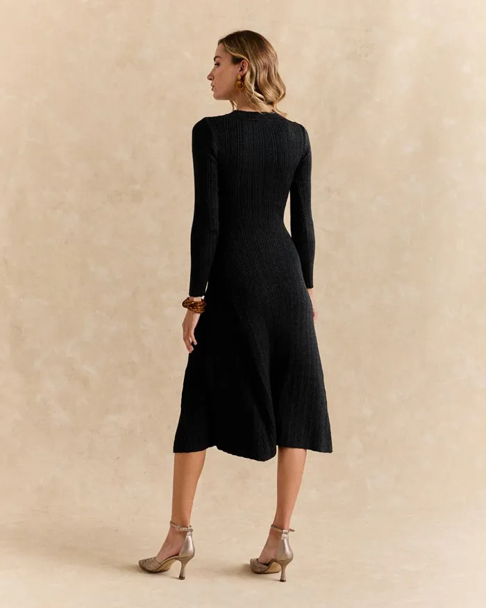 Polin Et Moi Porina Knitted Dress Black Women Dresses And Jumpsuits Polin Et Moi Porina Knitted Dress Black Women Dresses And Jumpsuits