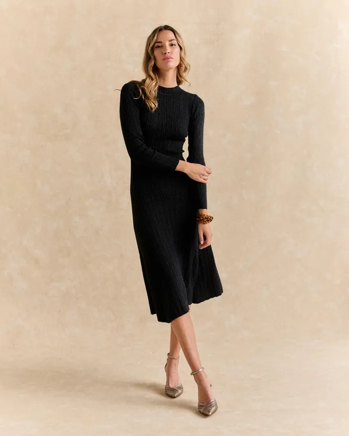 Polin Et Moi Porina Knitted Dress Black Women Dresses And Jumpsuits Polin Et Moi Porina Knitted Dress Black Women Dresses And Jumpsuits