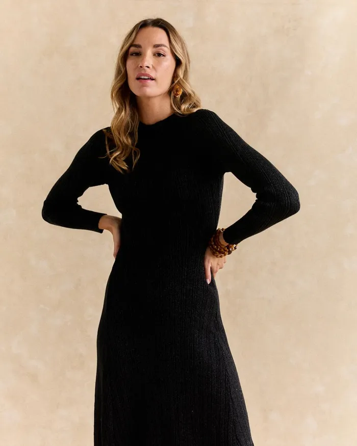 Polin Et Moi Porina Knitted Dress Black Women Dresses And Jumpsuits Polin Et Moi Porina Knitted Dress Black Women Dresses And Jumpsuits