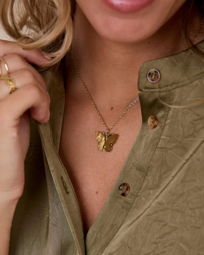 Polin Et Moi Romina Butterfly Pendant Whitegold Women Jewelry