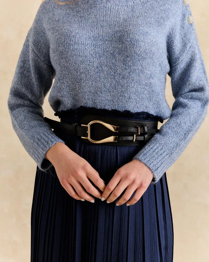Polin Et Moi Sash Belt Tormina Black Women Belts