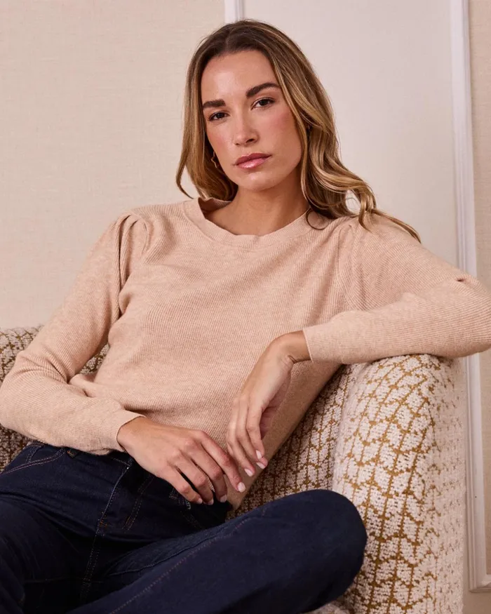 Polin Et Moi Sweater Knitted Leonor Beige Women Knitted Polin Et Moi Sweater Knitted Leonor Beige Women Knitted