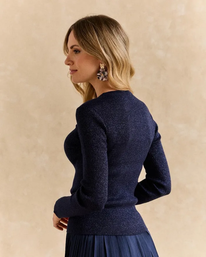 Polin Et Moi Sweater Lurex Carol Cobalt Blue Women Cardigans And Sweaters Polin Et Moi Sweater Lurex Carol Cobalt Blue Women Cardigans And Sweaters