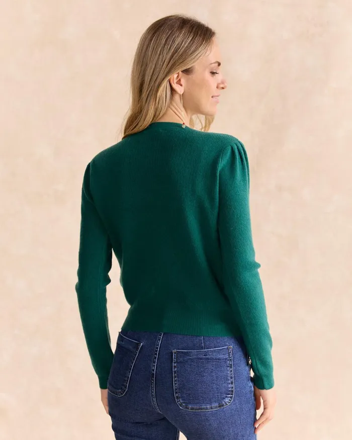 Polin Et Moi Sweater Olive Sleeve Emerald Green Women Cardigans And Sweaters Polin Et Moi Sweater Olive Sleeve Emerald Green Women Cardigans And Sweaters