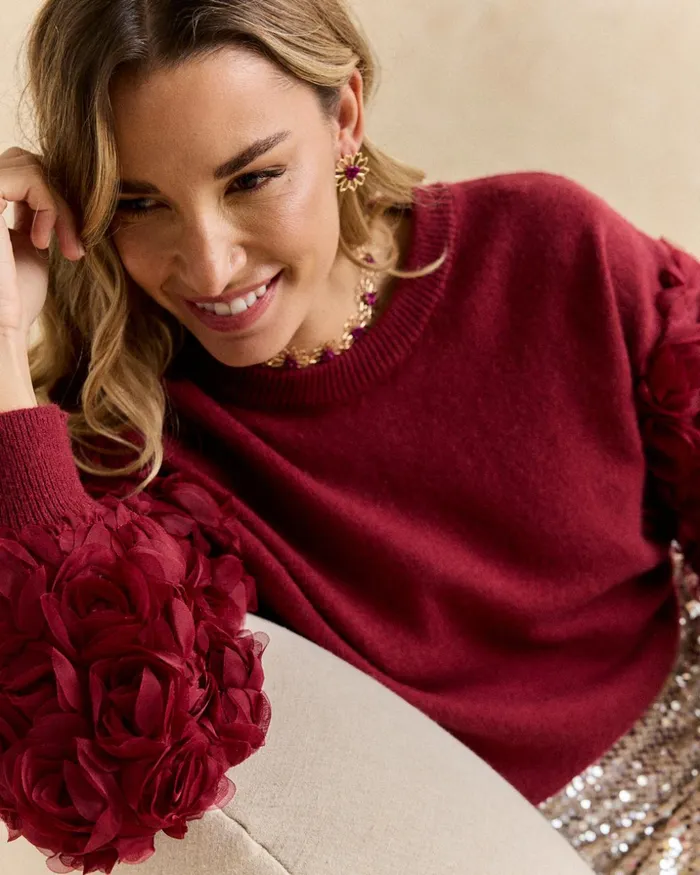 Polin Et Moi Sweater Sleeves Flora Bordeaux Women Cardigans And Sweaters Polin Et Moi Sweater Sleeves Flora Bordeaux Women Cardigans And Sweaters