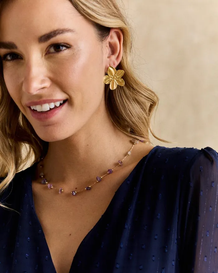 Polin Et Moi Varana Stones Necklace Lavender Women Jewelry Polin Et Moi Varana Stones Necklace Lavender Women Jewelry