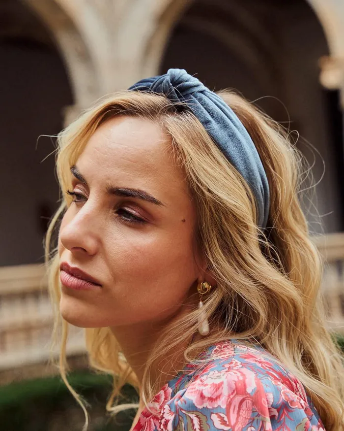 Polin Et Moi Velvet Dinele Headband Denim Women Hair Accessories