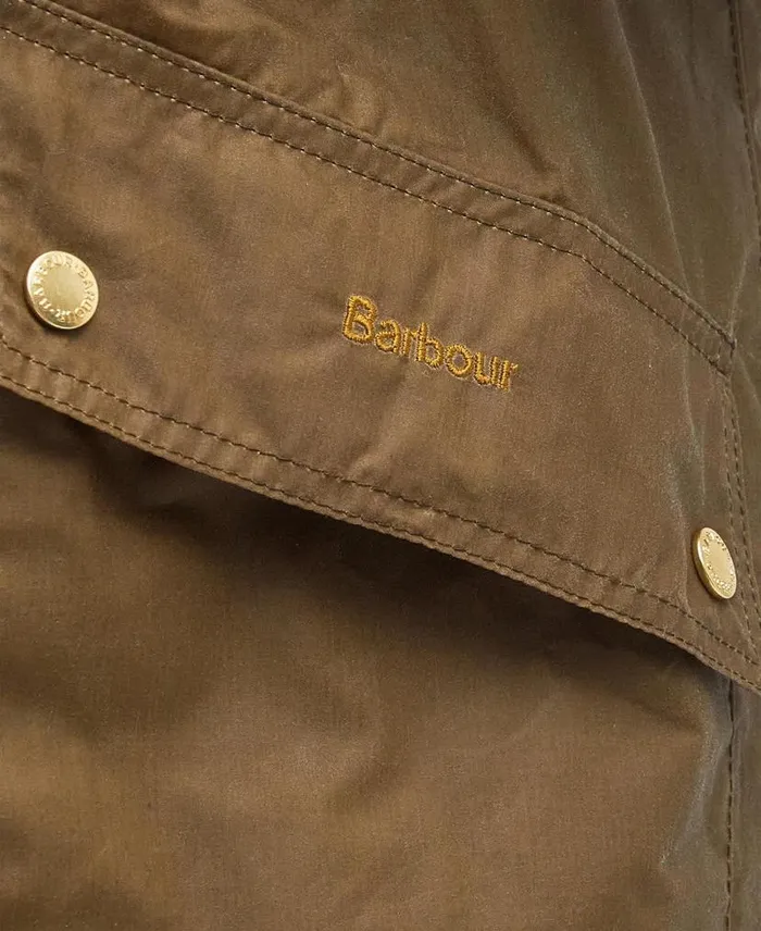 Portmore Waxed Parka Jacket Dark Olive Women Barbour Waxed Jackets