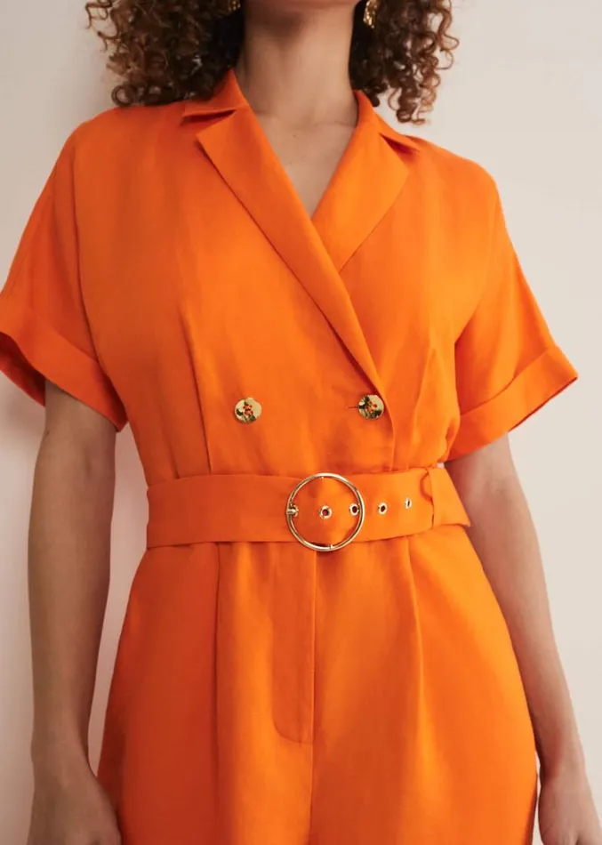Pria Linen Jumpsuit Orange Women Phase Eight Dresses