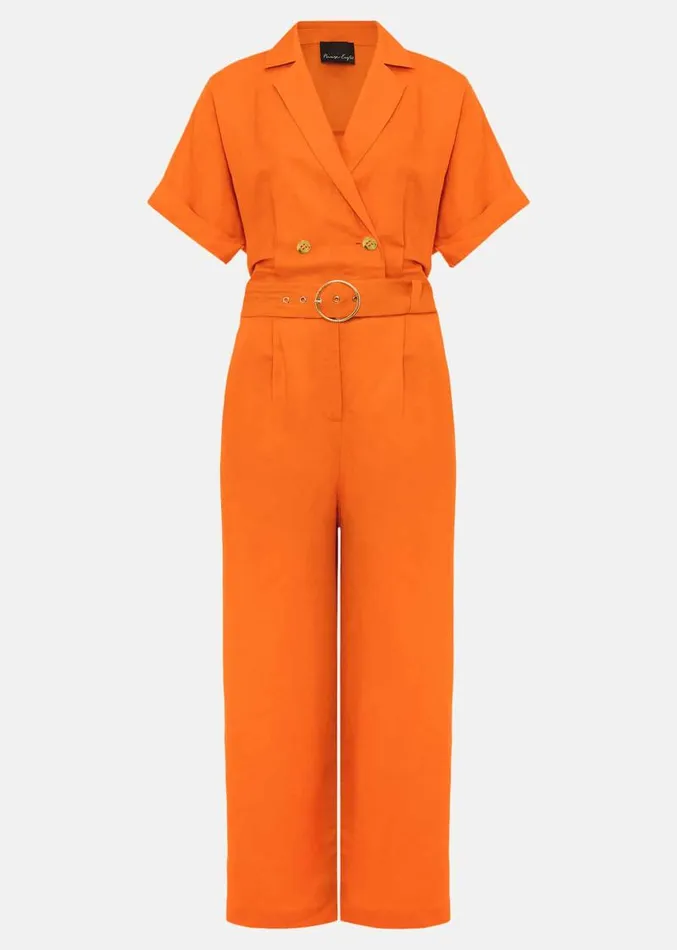 Pria Linen Jumpsuit Orange Women Phase Eight Dresses