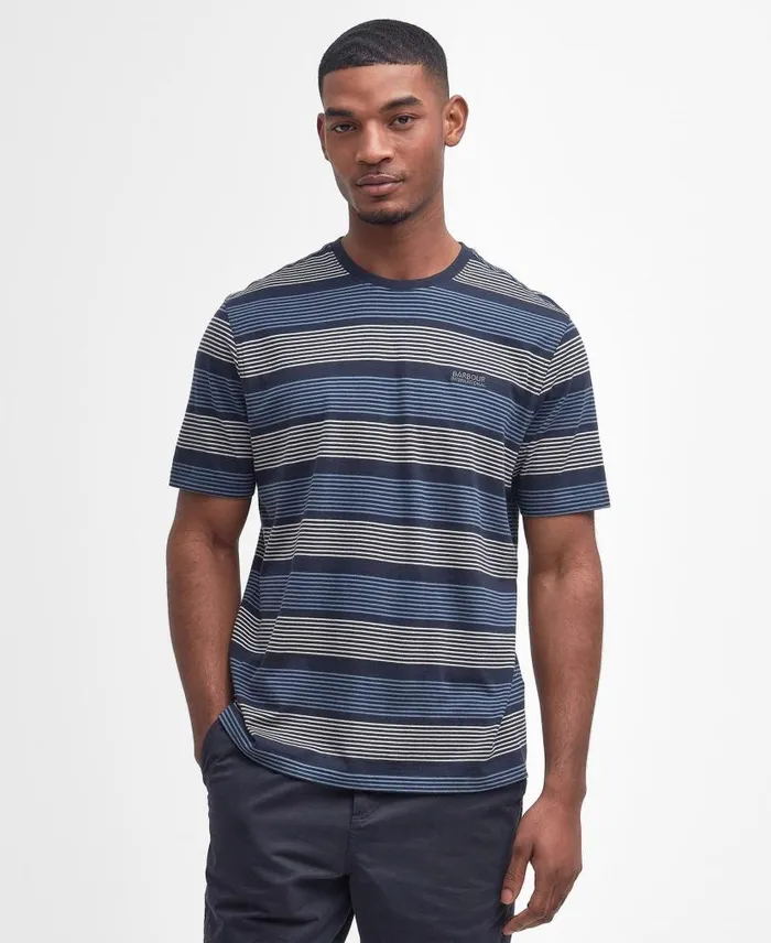 Putney Striped TShirt Bright White Men Barbour TShirts