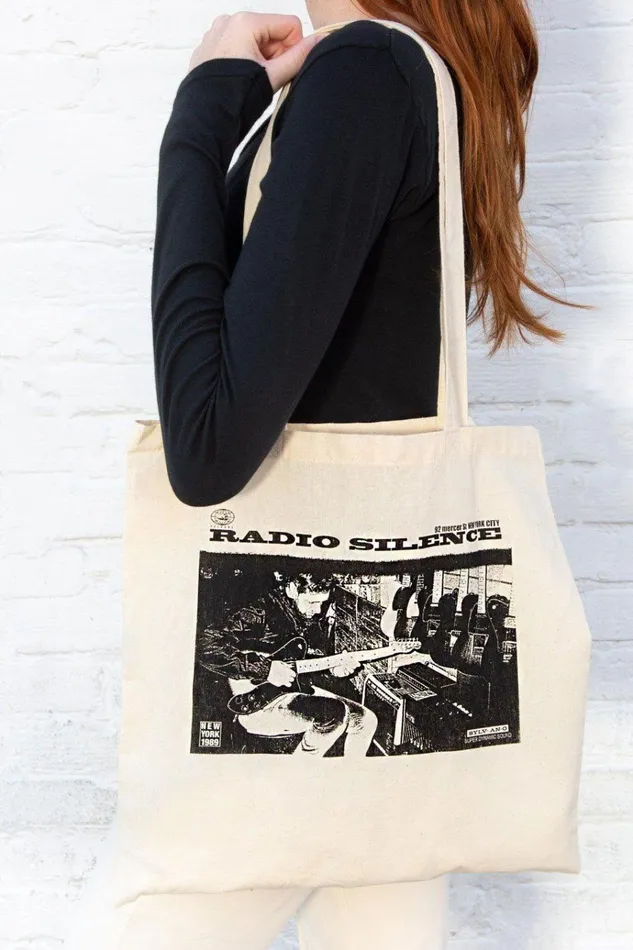 Radio Silence Tote Bag Ivory Women Brandy Melville Tote Bags