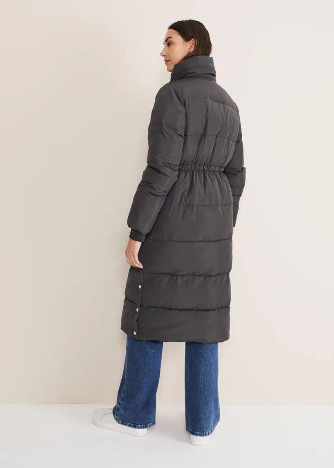 Rae Asymetric Long Puffer Charcoal Women Phase Eight Coats