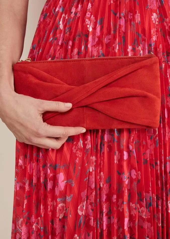 Red Suede Clutch Bag Red Women Phase Eight Bags and Clutches