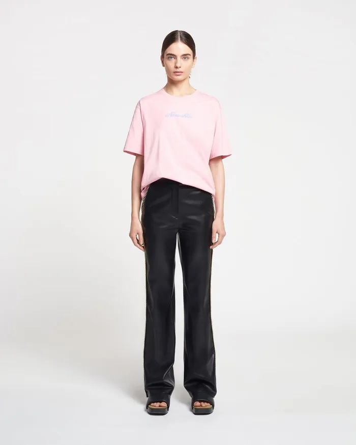 Reece Embroidered CottonJersey TShirt PinkBlue MenWomen Nanushka Tops