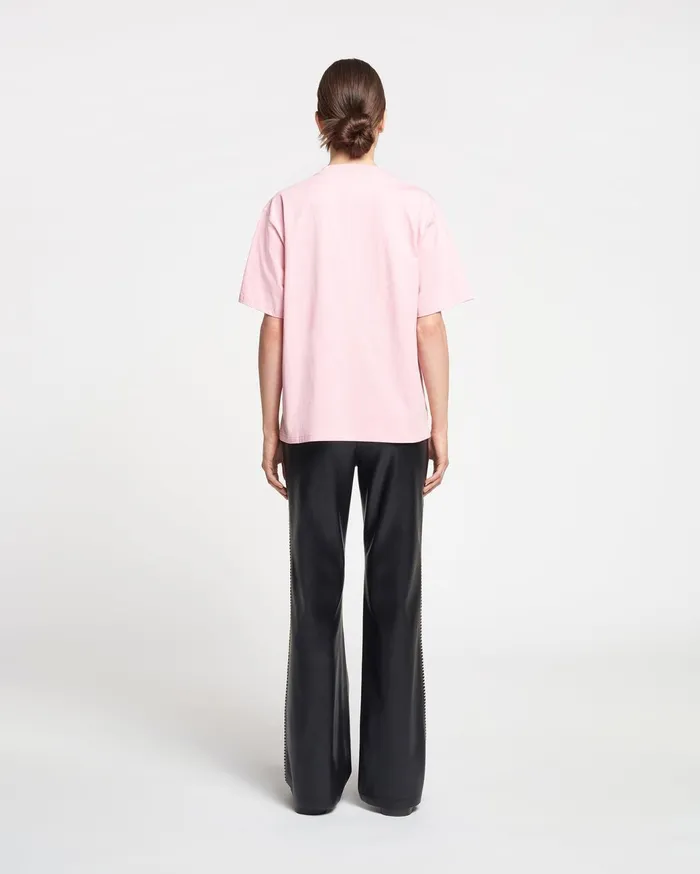 Reece Embroidered CottonJersey TShirt PinkBlue MenWomen Nanushka Tops