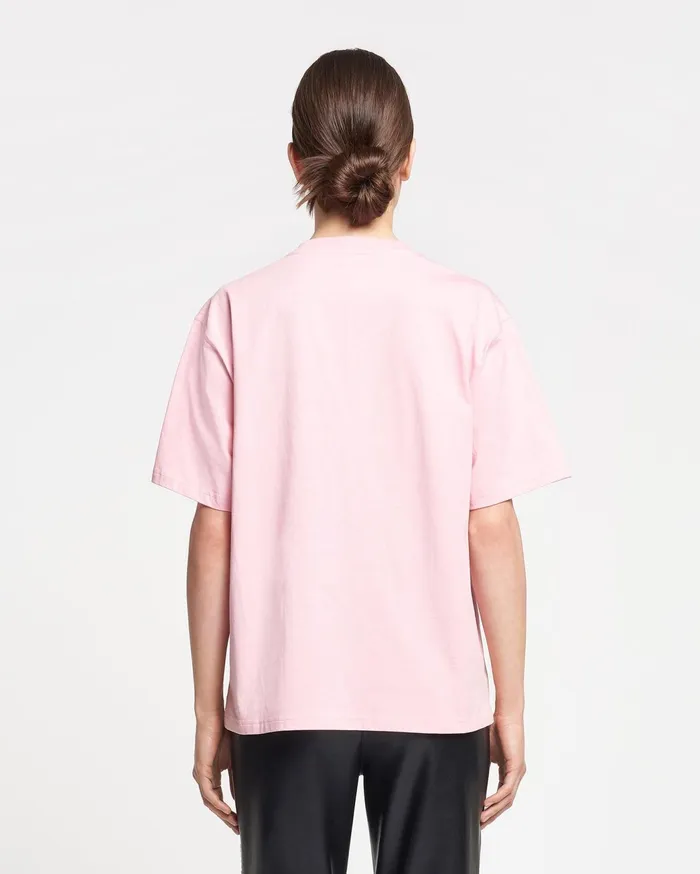 Reece Embroidered CottonJersey TShirt PinkBlue MenWomen Nanushka Tops