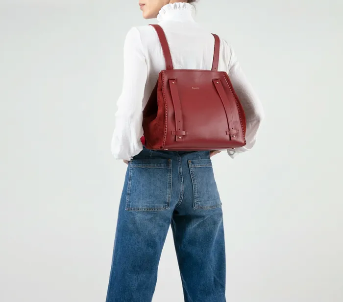 Repetto Womens Backpacks Double Vie Bag Carmine Red For Sale
