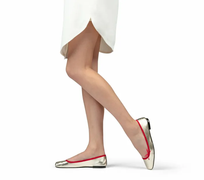 Repetto Womens Ballerinas Rosalina Ballerinas Flammy Red And Light Gold