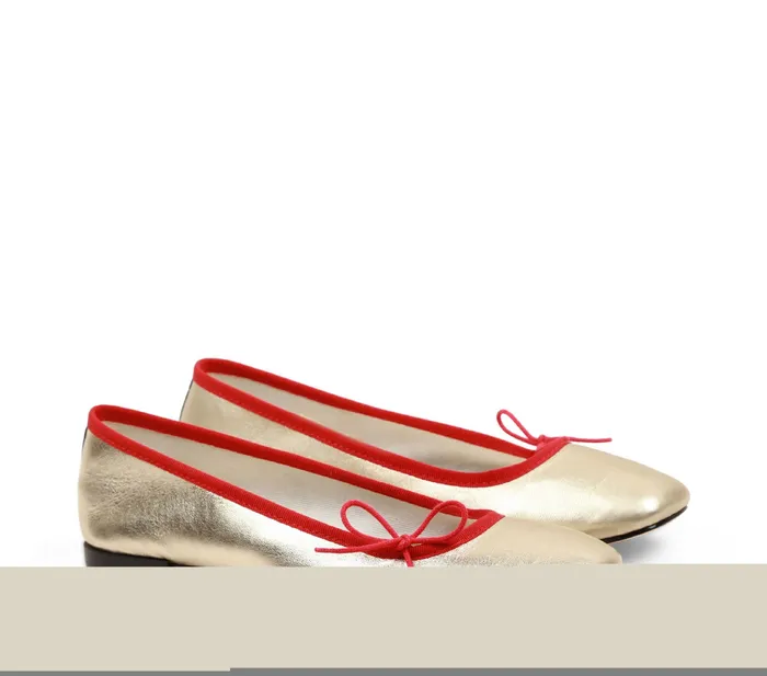 Repetto Womens Ballerinas Rosalina Ballerinas Flammy Red And Light Gold