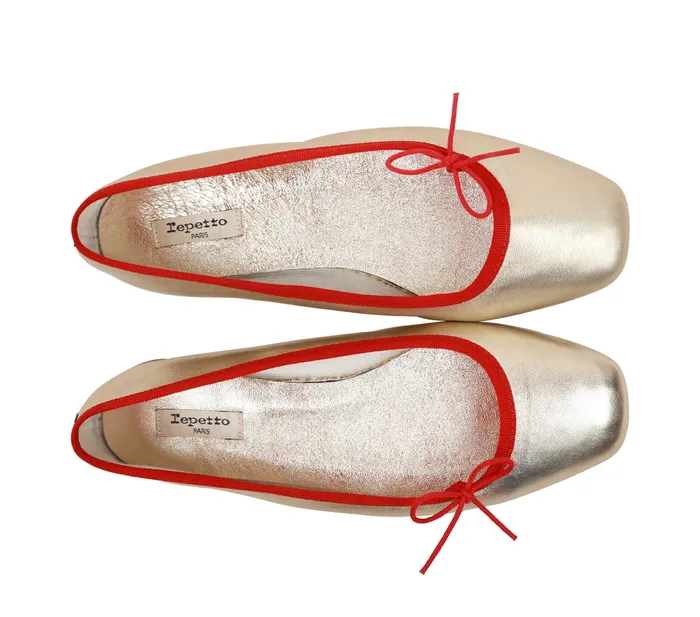 Repetto Womens Ballerinas Rosalina Ballerinas Flammy Red And Light Gold