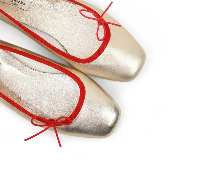 Repetto Womens Ballerinas Rosalina Ballerinas Flammy Red And Light Gold