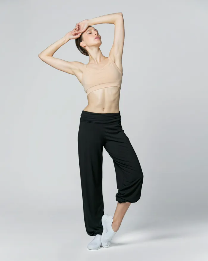 Repetto Womens Pants and Jumpsuits Viscose Jazz Pants With Fold Over Waistband Black Near Me