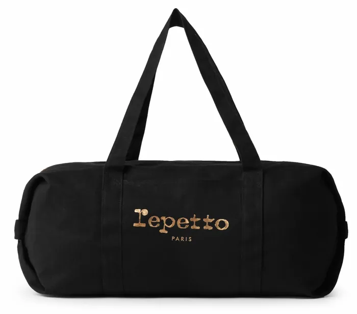 Repetto Womens Sports Bags Cotton Duffle Bag Size L Black Gift for Friend