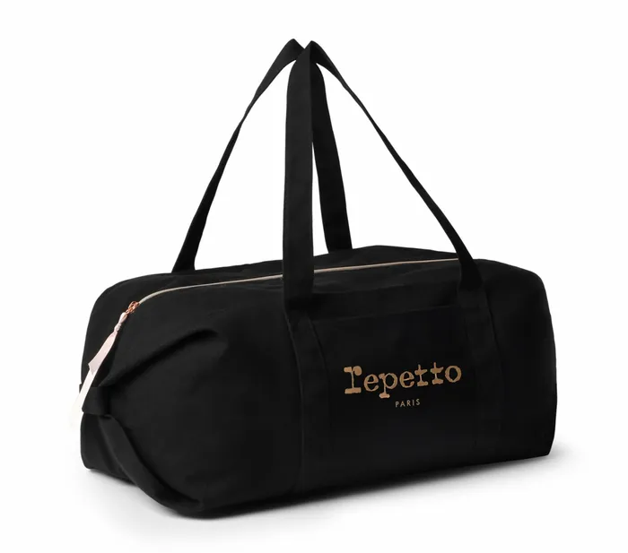 Repetto Womens Sports Bags Cotton Duffle Bag Size L Black Gift for Friend