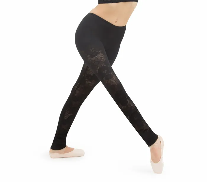 Repetto Womens Tights and Leggings Lace Legging In Rosette Lace Black